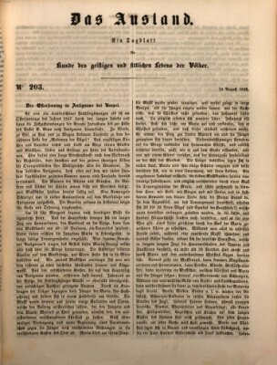 Das Ausland Freitag 24. August 1849