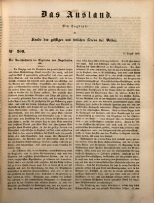 Das Ausland Freitag 31. August 1849