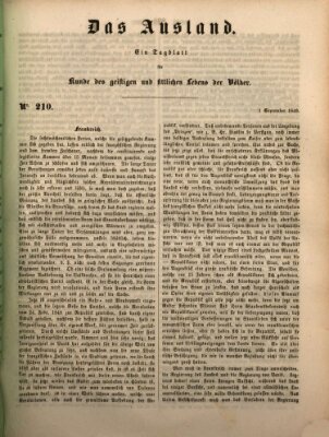 Das Ausland Samstag 1. September 1849