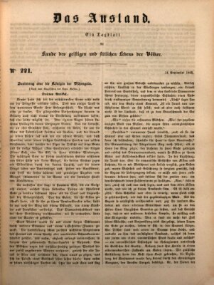 Das Ausland Freitag 14. September 1849