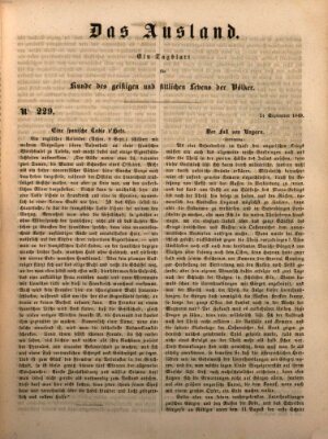 Das Ausland Montag 24. September 1849