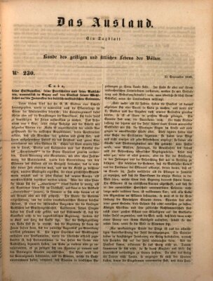 Das Ausland Dienstag 25. September 1849