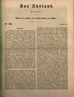 Das Ausland Montag 1. Oktober 1849