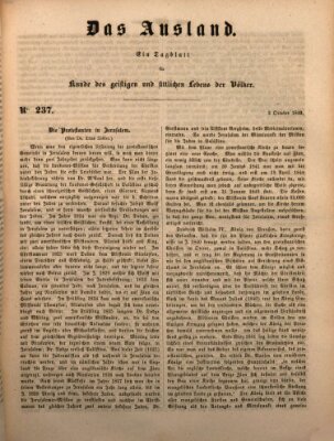 Das Ausland Mittwoch 3. Oktober 1849