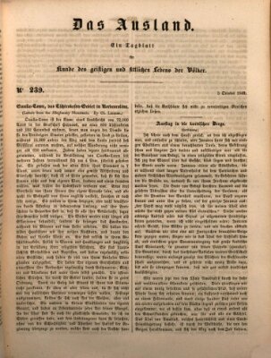 Das Ausland Freitag 5. Oktober 1849