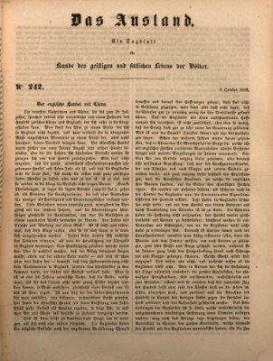 Das Ausland Dienstag 9. Oktober 1849