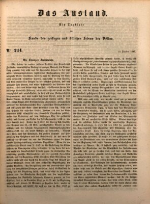 Das Ausland Donnerstag 11. Oktober 1849