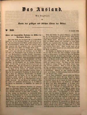 Das Ausland Mittwoch 17. Oktober 1849