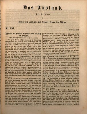 Das Ausland Freitag 19. Oktober 1849