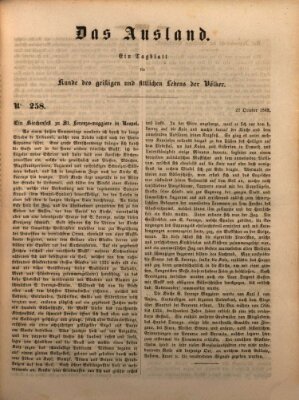 Das Ausland Samstag 27. Oktober 1849