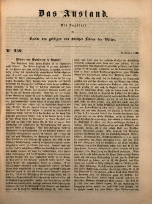 Das Ausland Montag 29. Oktober 1849