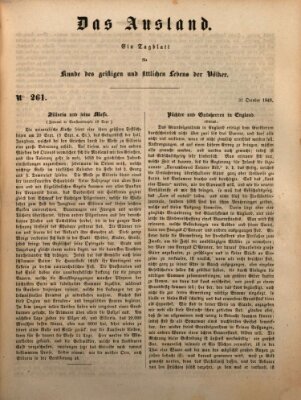 Das Ausland Mittwoch 31. Oktober 1849