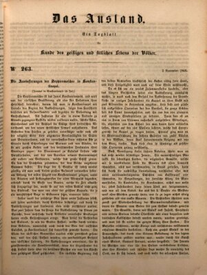 Das Ausland Freitag 2. November 1849