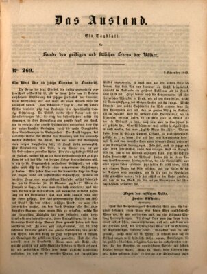 Das Ausland Freitag 9. November 1849