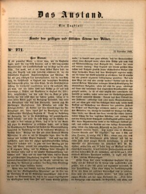 Das Ausland Montag 12. November 1849