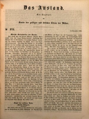 Das Ausland Dienstag 13. November 1849