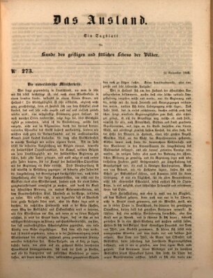 Das Ausland Mittwoch 14. November 1849