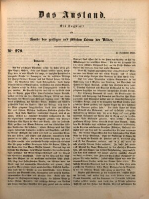 Das Ausland Mittwoch 21. November 1849