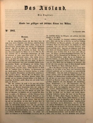 Das Ausland Freitag 23. November 1849