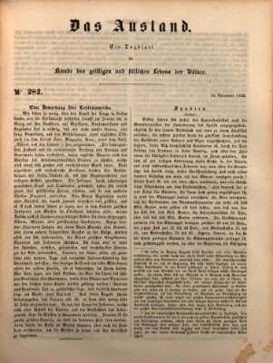 Das Ausland Samstag 24. November 1849