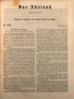 Das Ausland Donnerstag 29. November 1849