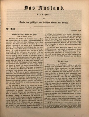 Das Ausland Montag 3. Dezember 1849