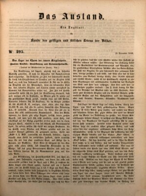 Das Ausland Montag 10. Dezember 1849