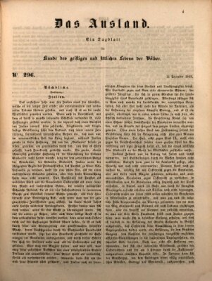 Das Ausland Dienstag 11. Dezember 1849