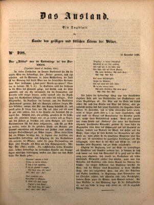 Das Ausland Donnerstag 13. Dezember 1849