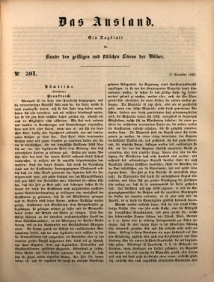 Das Ausland Montag 17. Dezember 1849