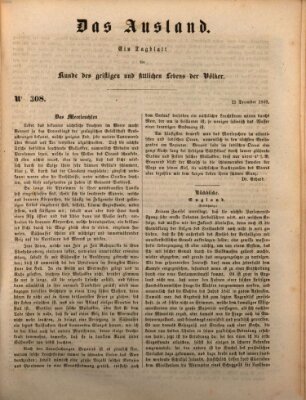 Das Ausland Dienstag 25. Dezember 1849