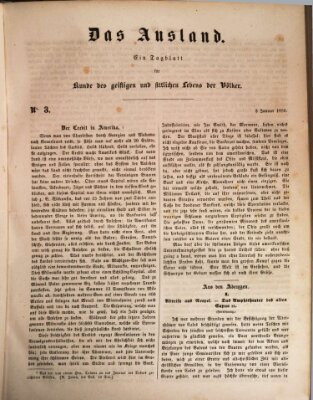 Das Ausland Donnerstag 3. Januar 1850