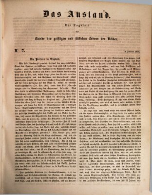 Das Ausland Dienstag 8. Januar 1850