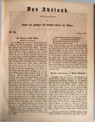 Das Ausland Donnerstag 17. Januar 1850