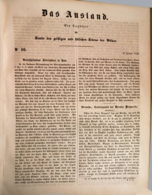 Das Ausland Freitag 18. Januar 1850