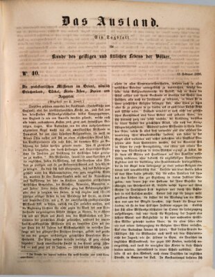 Das Ausland Freitag 15. Februar 1850