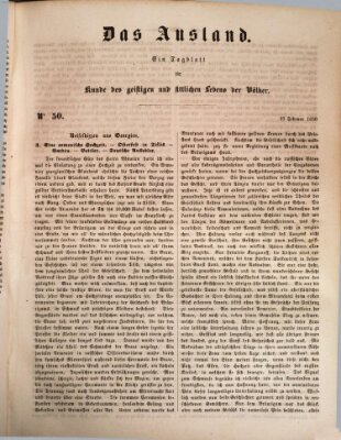 Das Ausland Mittwoch 27. Februar 1850