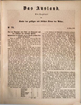 Das Ausland Samstag 23. März 1850