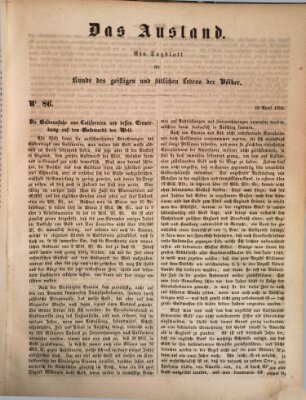 Das Ausland Mittwoch 10. April 1850