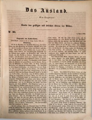 Das Ausland Montag 15. April 1850