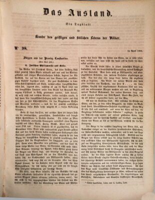 Das Ausland Mittwoch 24. April 1850