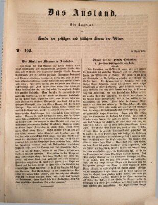 Das Ausland Montag 29. April 1850