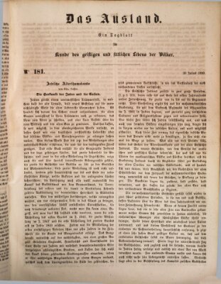 Das Ausland Dienstag 30. Juli 1850