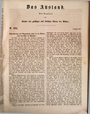 Das Ausland Samstag 3. August 1850