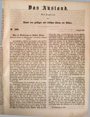 Das Ausland Mittwoch 7. August 1850