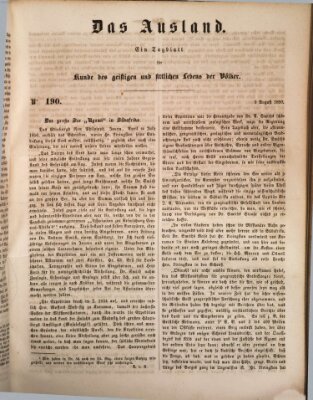 Das Ausland Freitag 9. August 1850