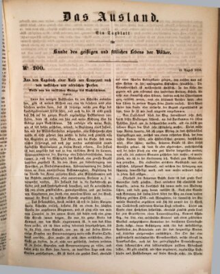 Das Ausland Mittwoch 21. August 1850