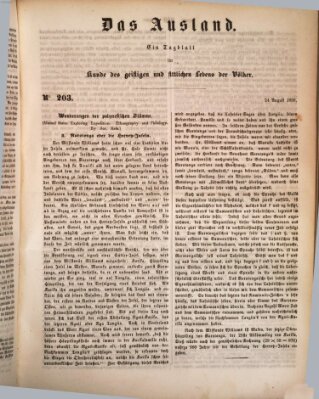 Das Ausland Samstag 24. August 1850