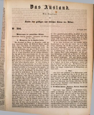 Das Ausland Mittwoch 28. August 1850