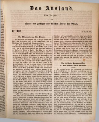 Das Ausland Samstag 31. August 1850